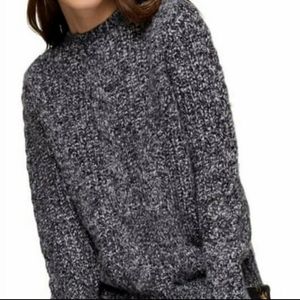 Topshop vertical cable knit gray sweater s…